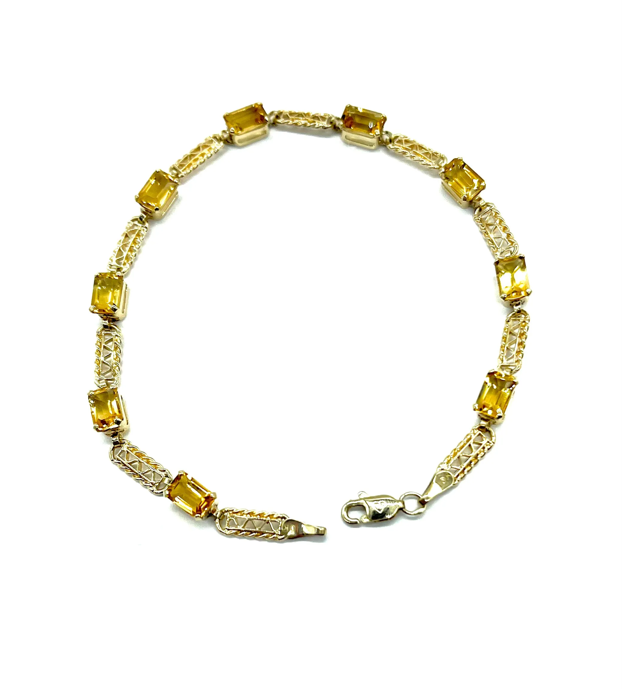 10K Yellow Gold Citrine Bracelet