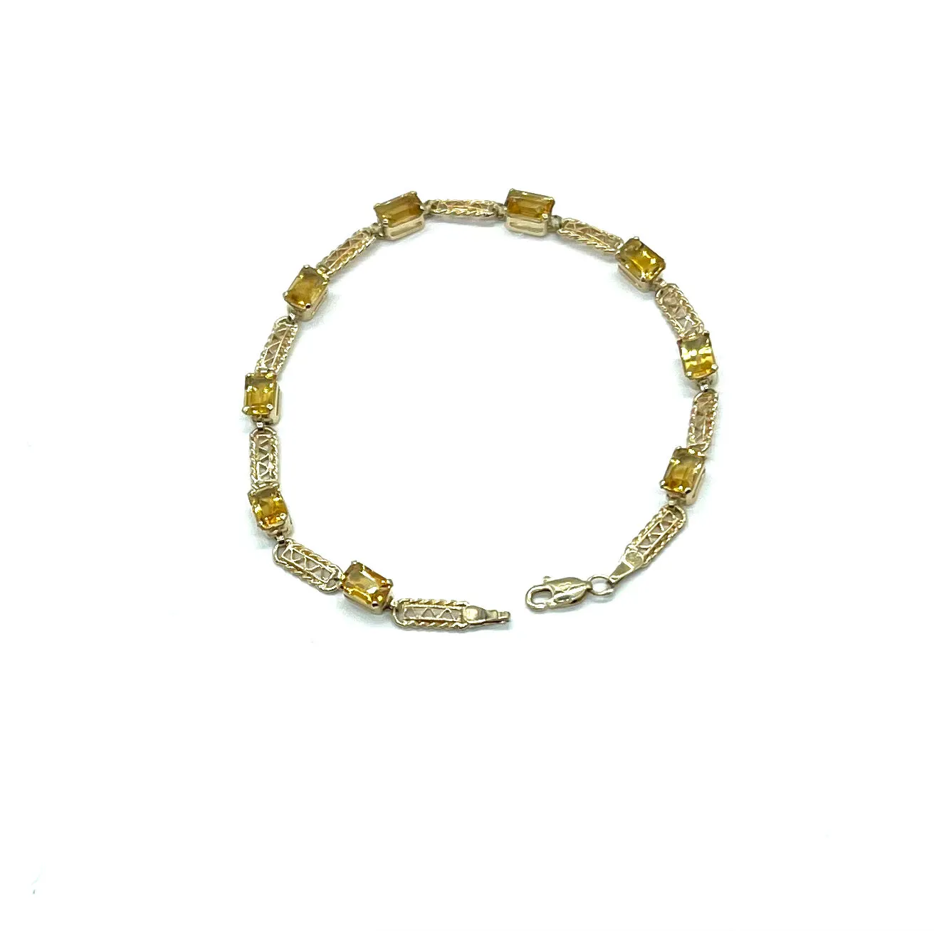 10K Yellow Gold Citrine Bracelet