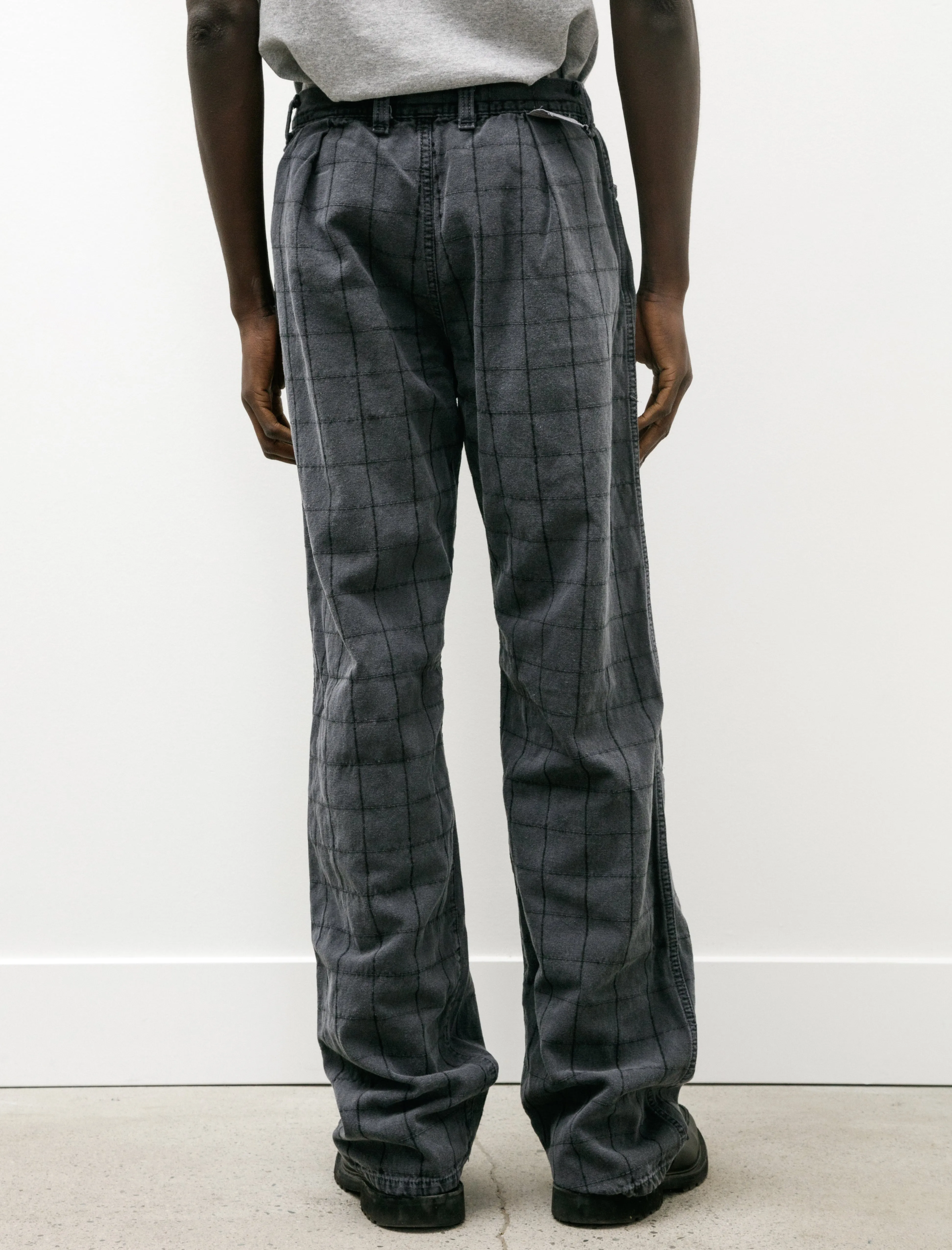 122 Pleat Back Trousers Herdwick Check Logwood