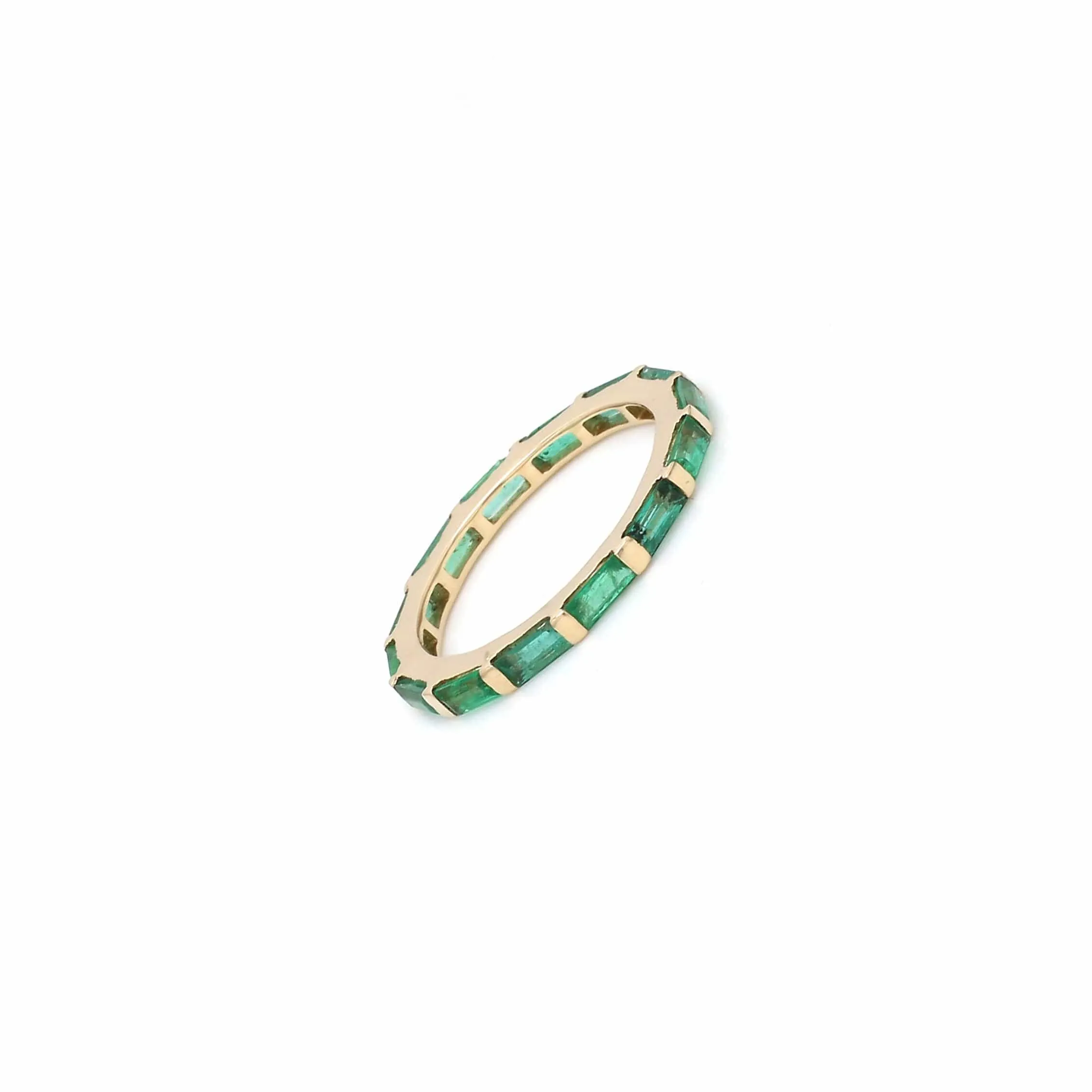 14K & 18K Gold East West Emerald Eternity Ring