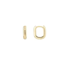 14K Yellow Gold 10x12mm Oblong Polished Hoop Earrings