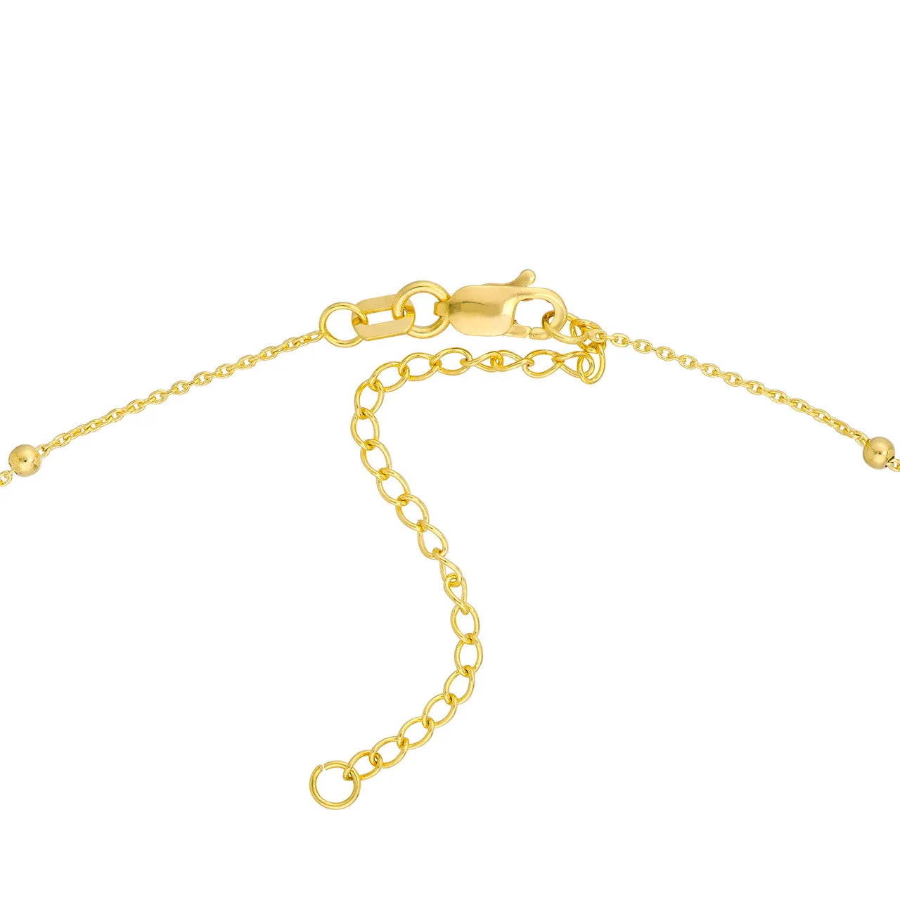 14K Yellow Gold Circle Disk with Bead Chain Pendant Necklace