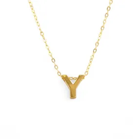 14K Yellow Gold Y Charm with Chain