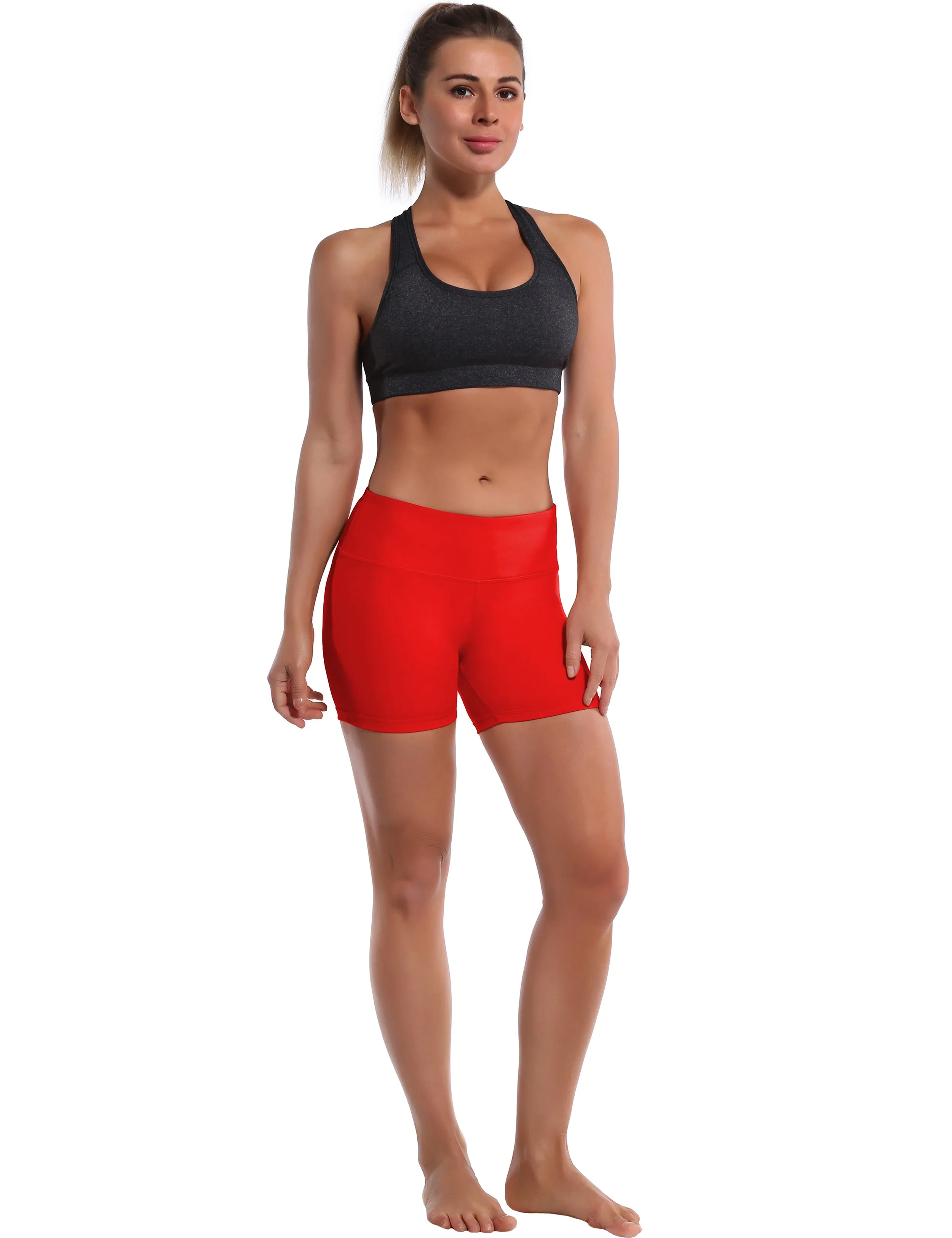 4" Yoga Shorts scarlet