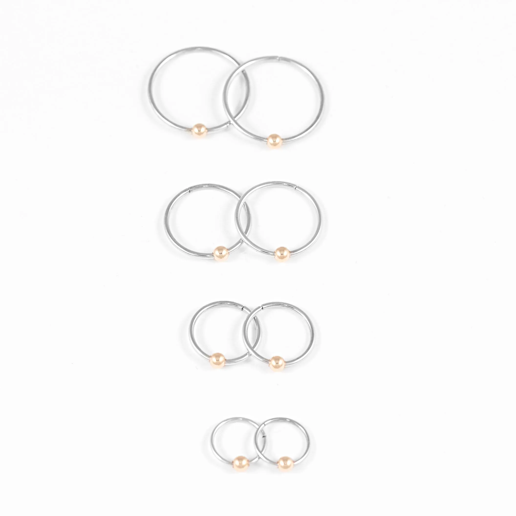 9mm Sleeper Hoop Earrings – 10k White Gold – Mini