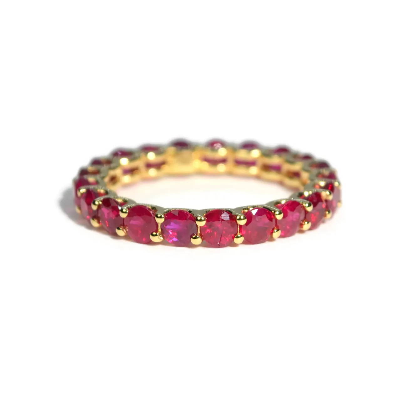 A & Furst - France - Eternity Band Ring with Rubies, 18k Yellow Gold