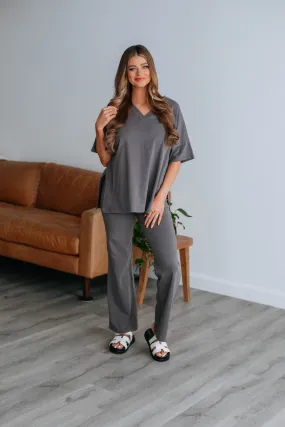 Aluna Two-Piece Set - Charcoal