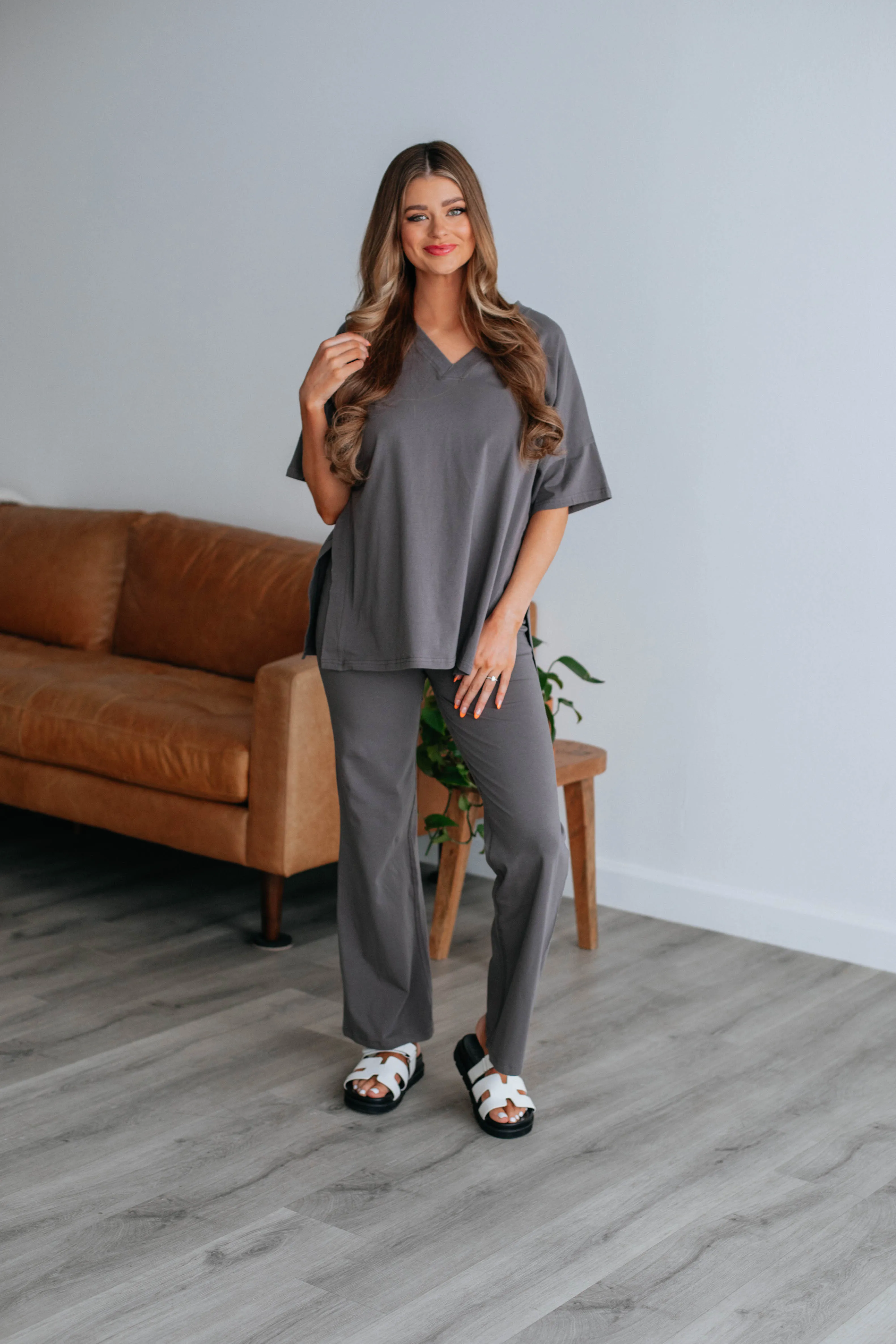 Aluna Two-Piece Set - Charcoal