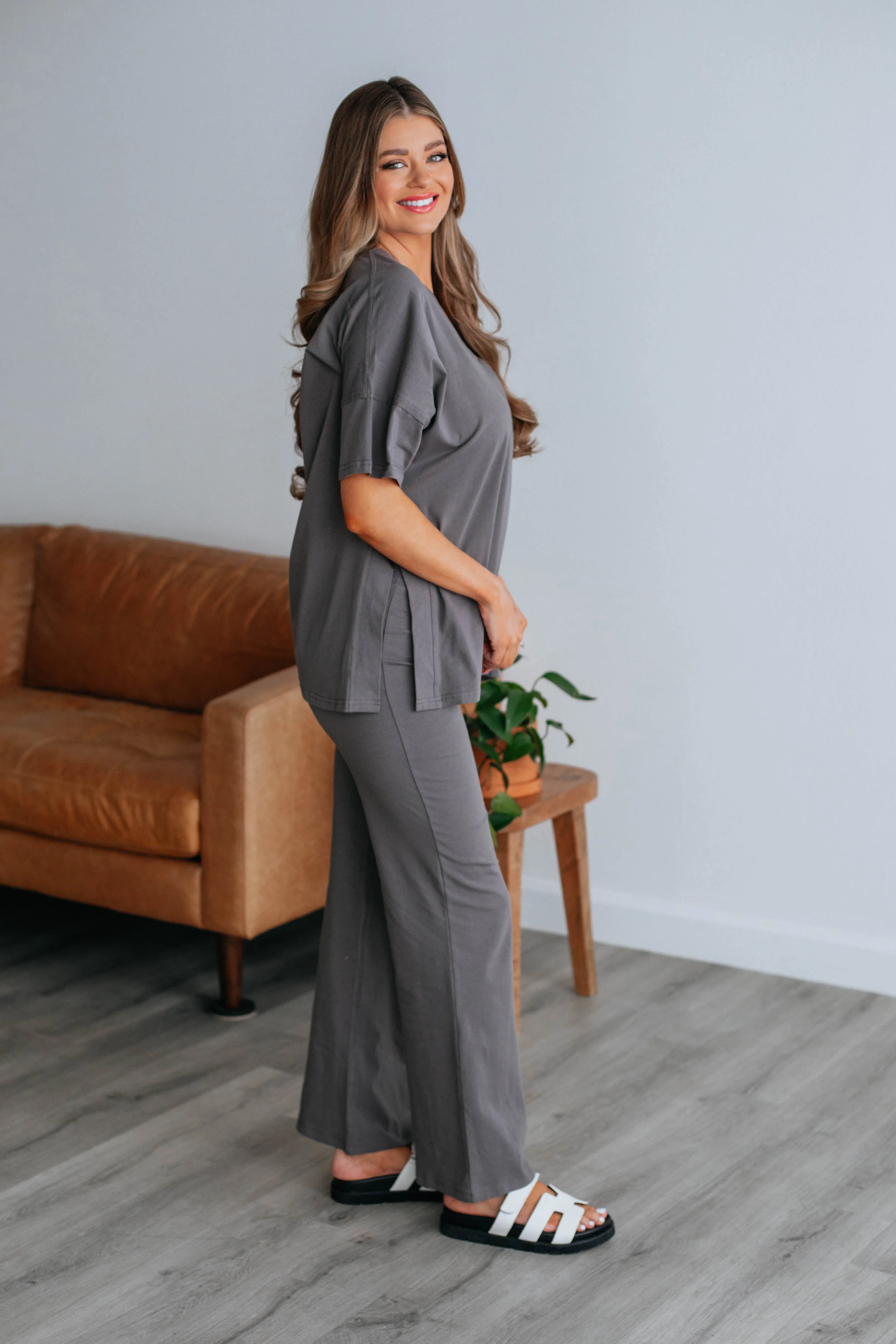 Aluna Two-Piece Set - Charcoal