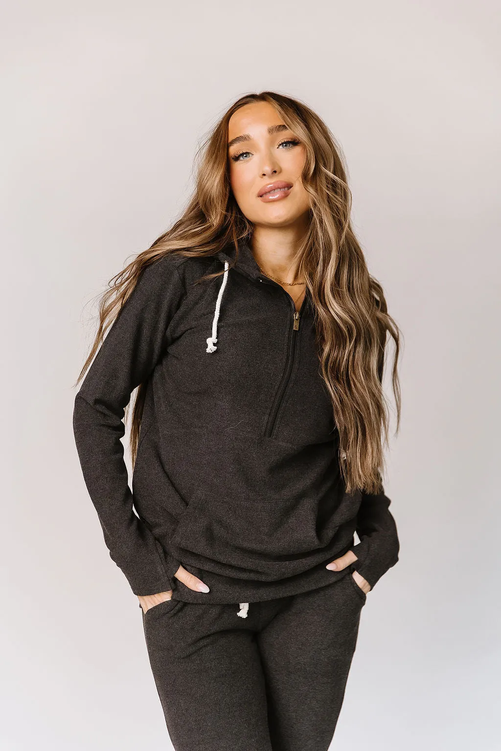 Ampersand Performance Fleece Halfzip Stone Sweatshirt