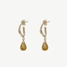 Asha Yellow Jade Hoop Earrings