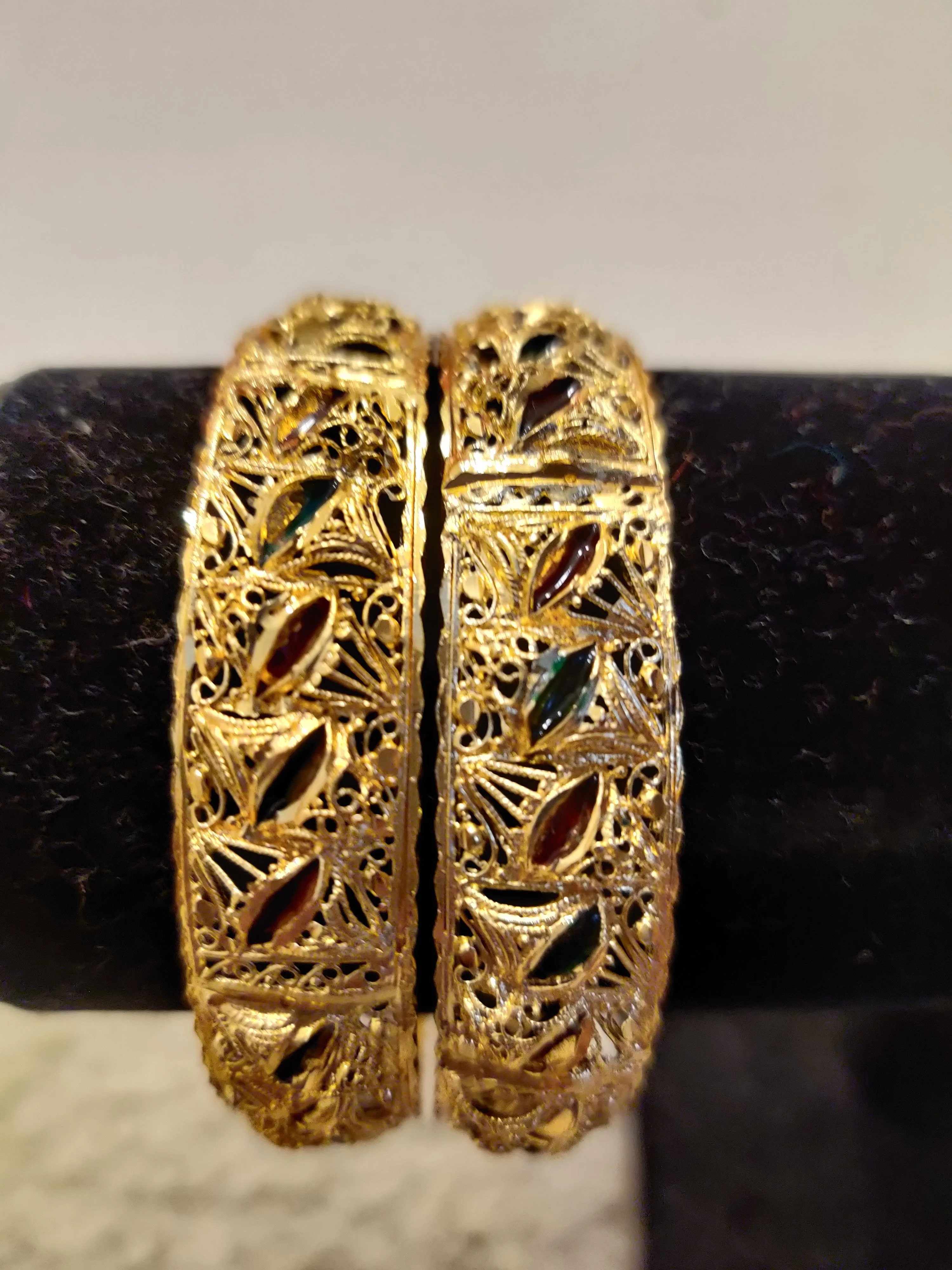 Attractive Gold Plated Designer Bangles Set For Women