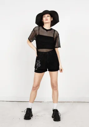 Binding Wide Mesh Oversized Tee