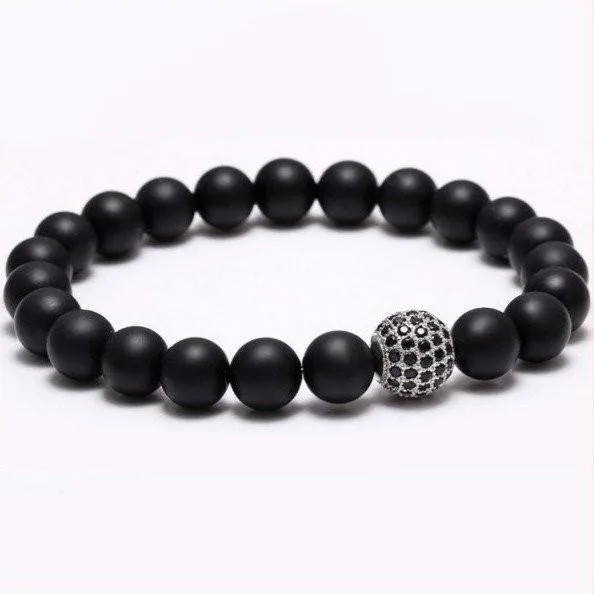 Black Matte Natural Stone Bracelet