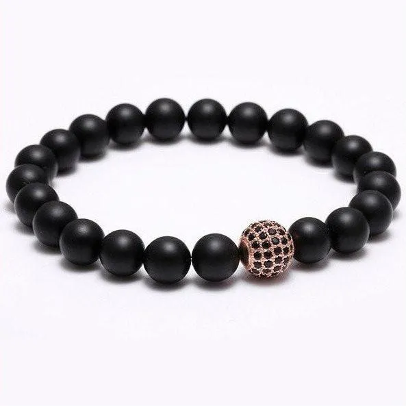 Black Matte Natural Stone Bracelet