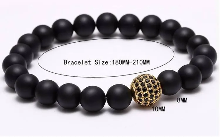 Black Matte Natural Stone Bracelet