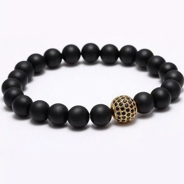 Black Matte Natural Stone Bracelet