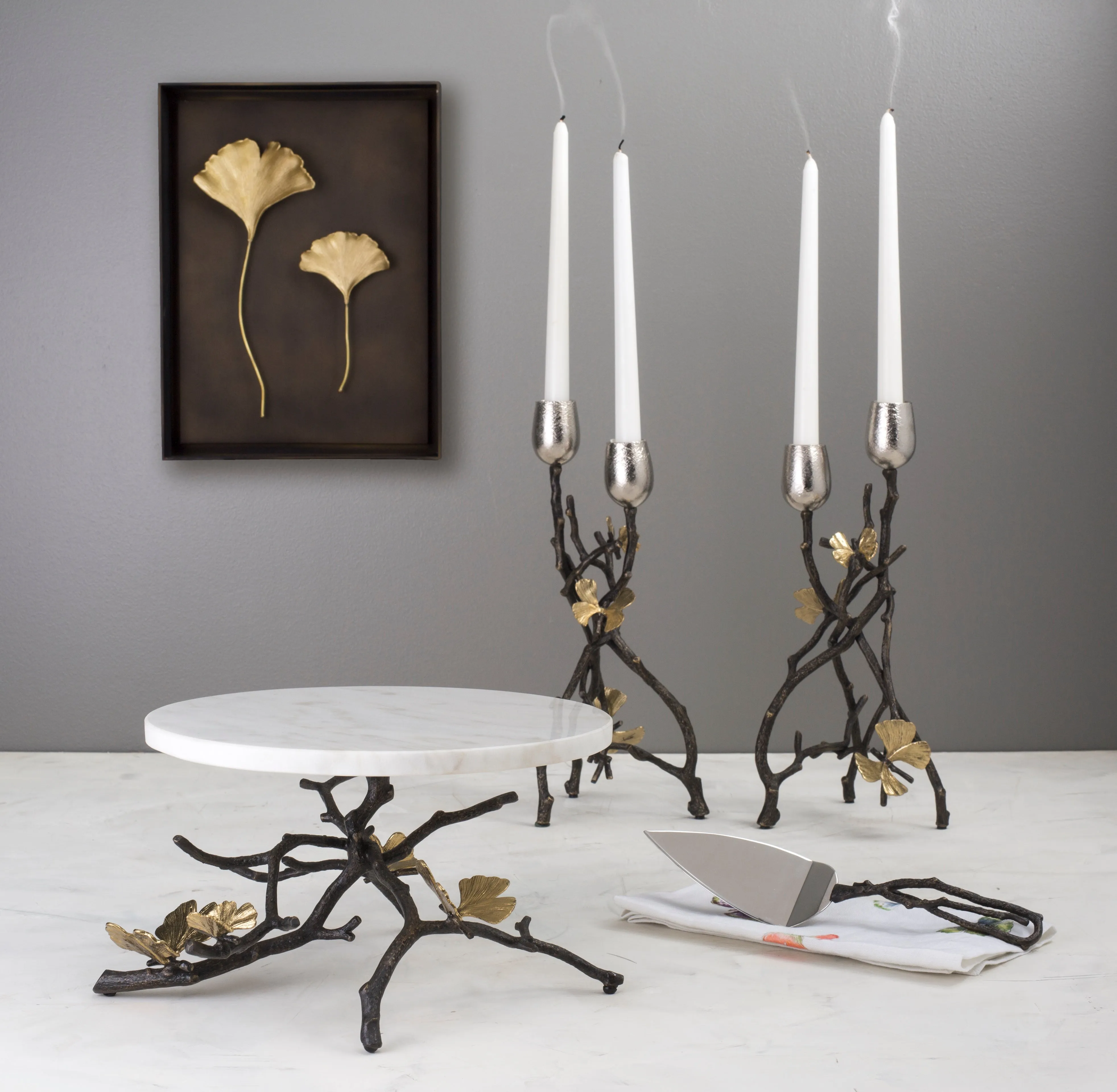 Butterfly Ginkgo Candleholders