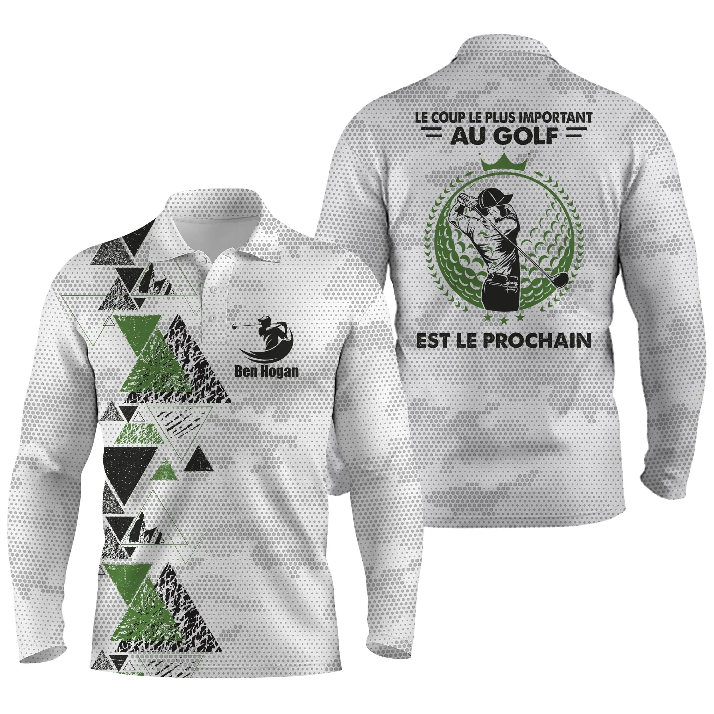 Cadeau Original Golfeur Golfeuse, Polo de Sport Personnalisé Homme Femme, Polo à Séchage Rapide, Le Coup Le Plus Important Au Golf Est Le Prochain - CTS12052213