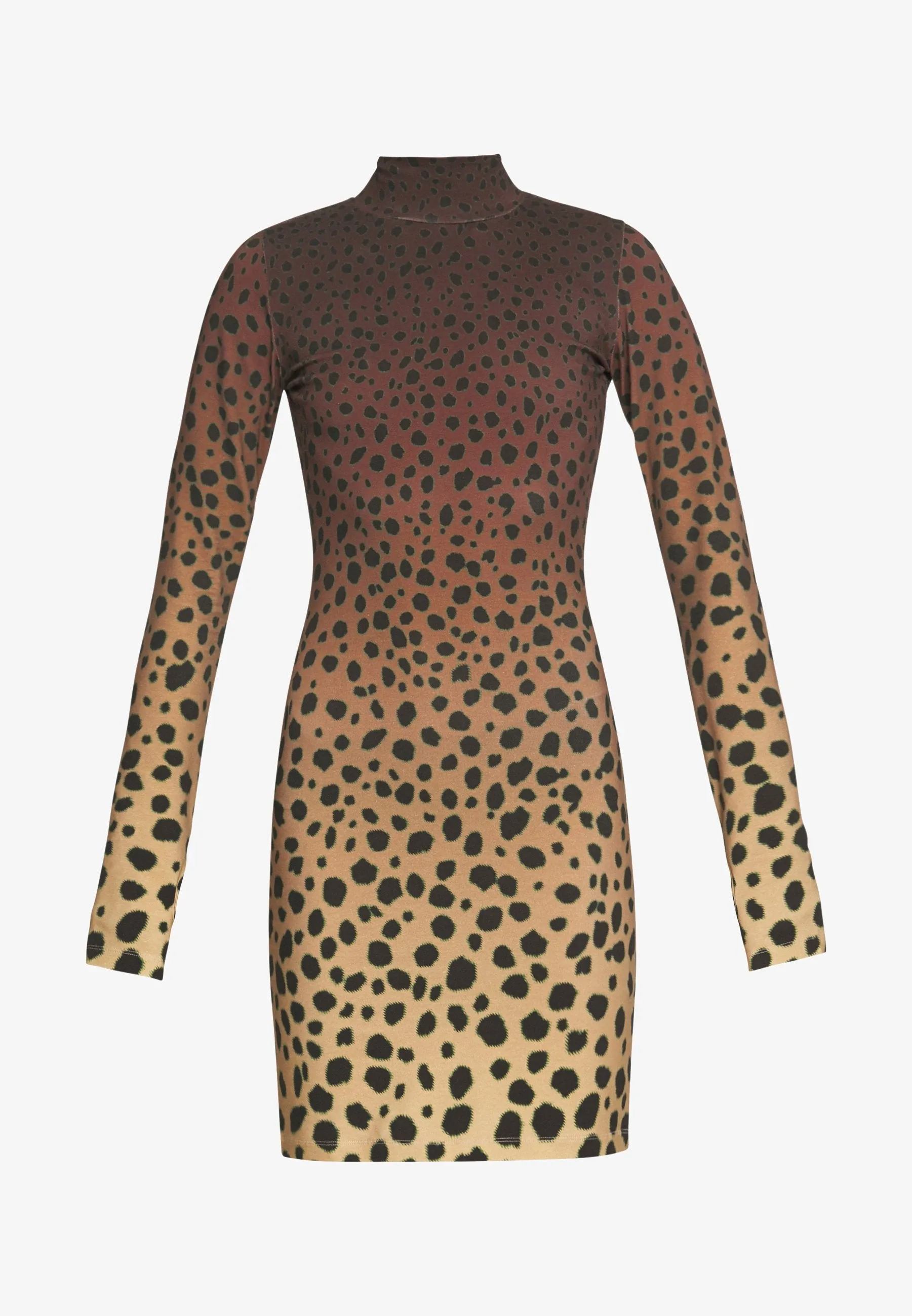 Cheetah Print High Neck Dress