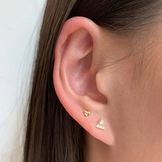 Cluster Stud (single), Yellow Gold