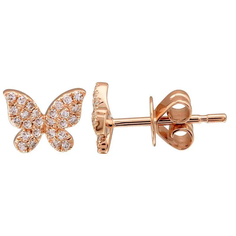 Diamond Butterfly Stud Earring