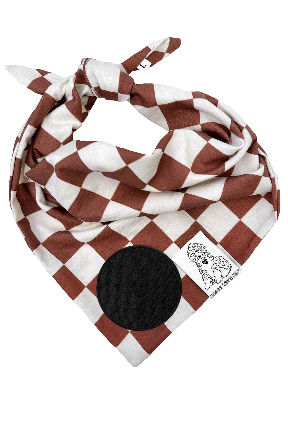 Dog Bandana Checkered - Customize with Interchangeable Velcro Patches