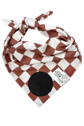 Dog Bandana Checkered - Customize with Interchangeable Velcro Patches