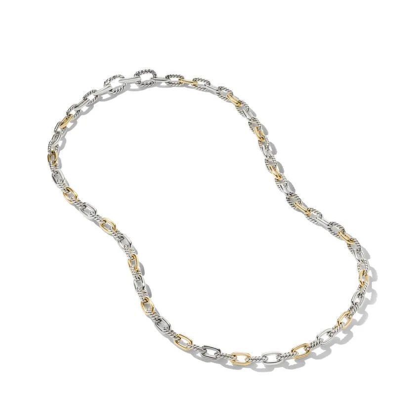 DY Madison Chain Necklace in Sterling Silver with 18K Yellow Gold, 5.5MM