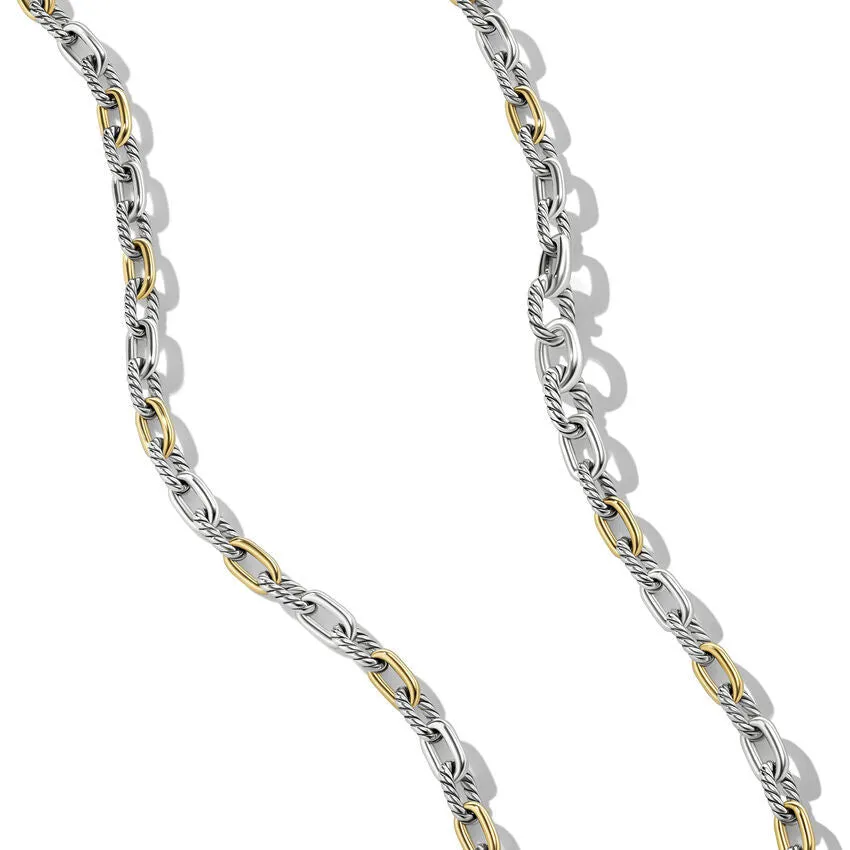 DY Madison Chain Necklace in Sterling Silver with 18K Yellow Gold, 5.5MM