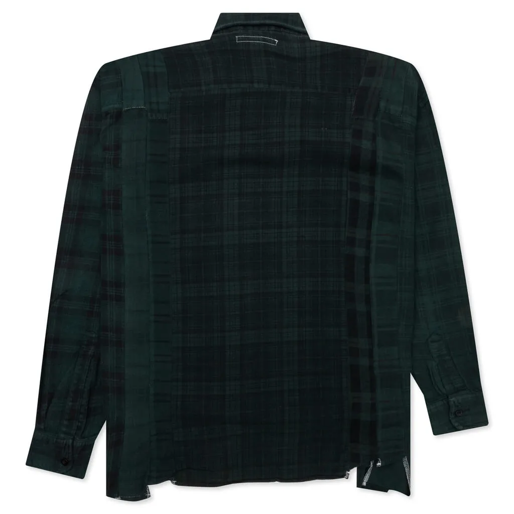 Flannel Shirt 7 Cuts Shirt Over Dye - Green