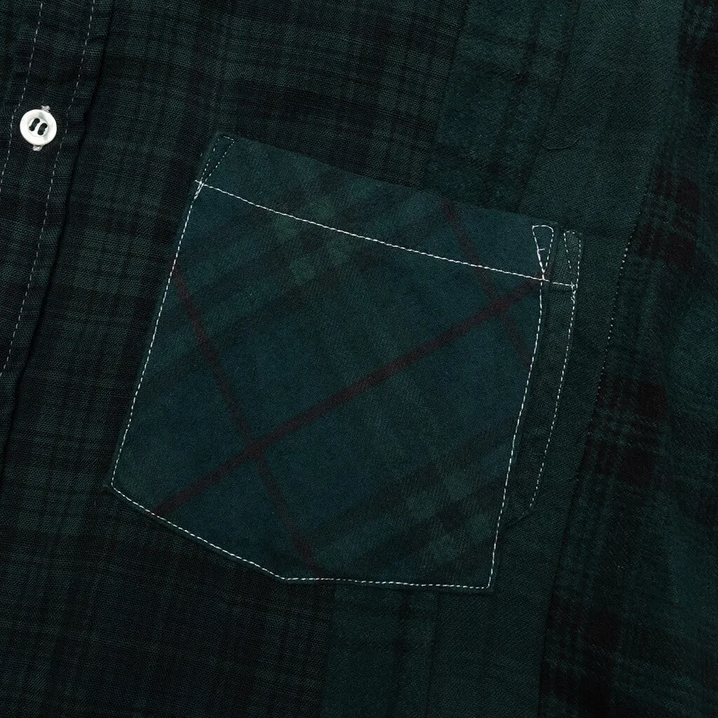 Flannel Shirt 7 Cuts Shirt Over Dye - Green