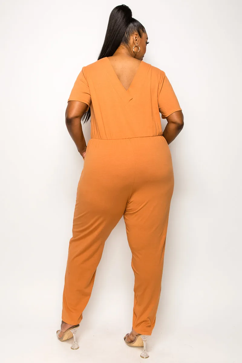 Gineva V Neck Pocket Jumpsuit