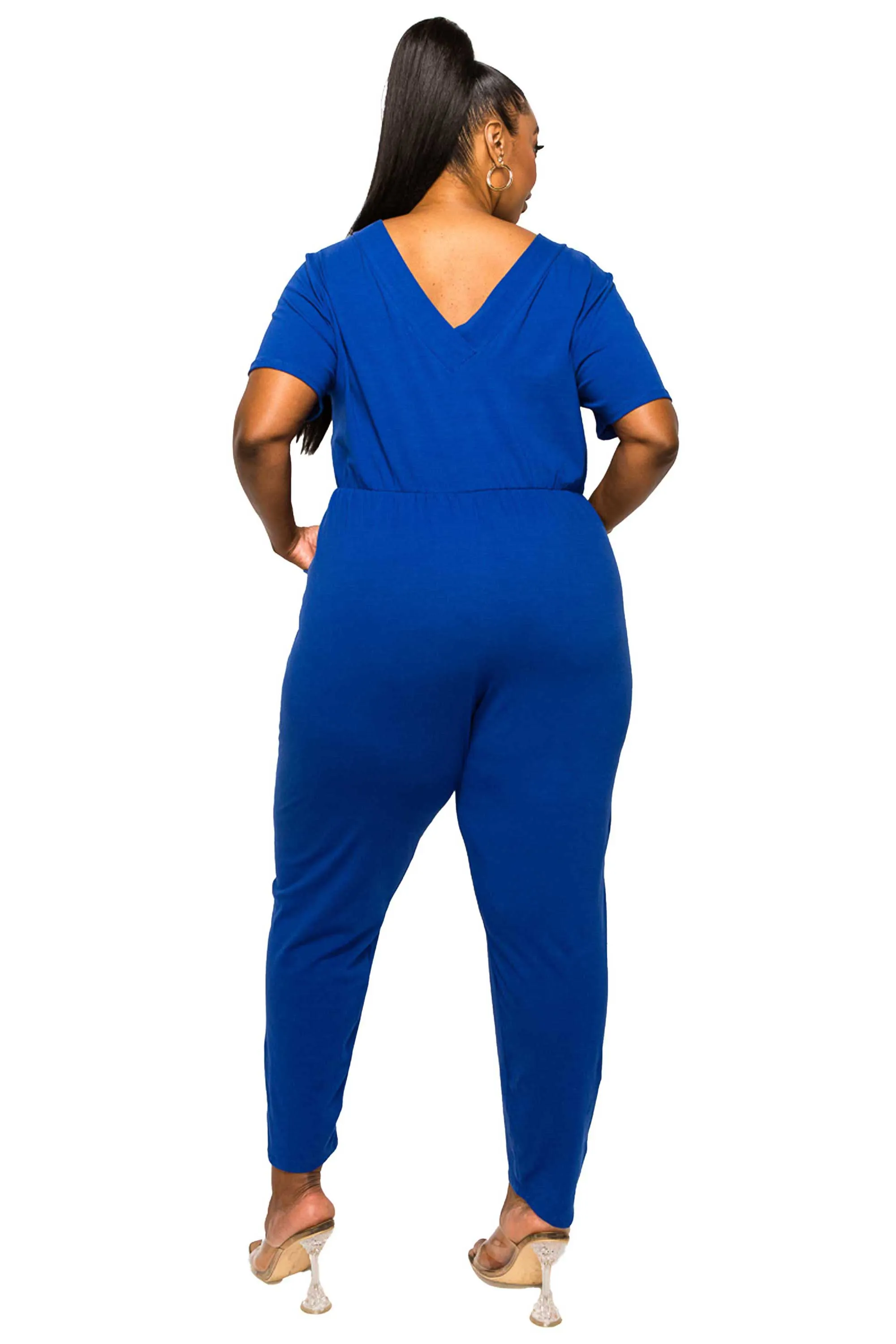 Gineva V Neck Pocket Jumpsuit