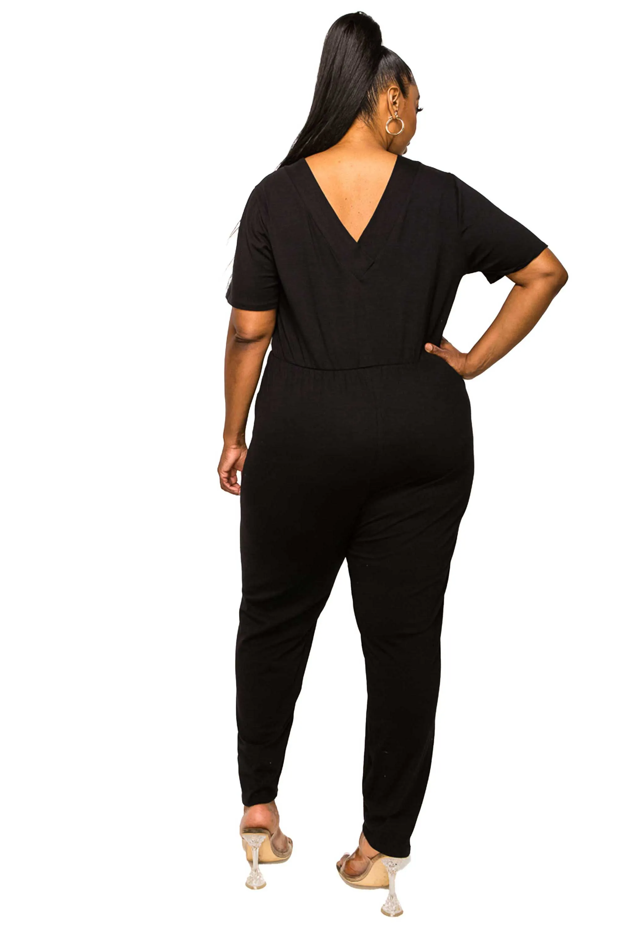 Gineva V Neck Pocket Jumpsuit