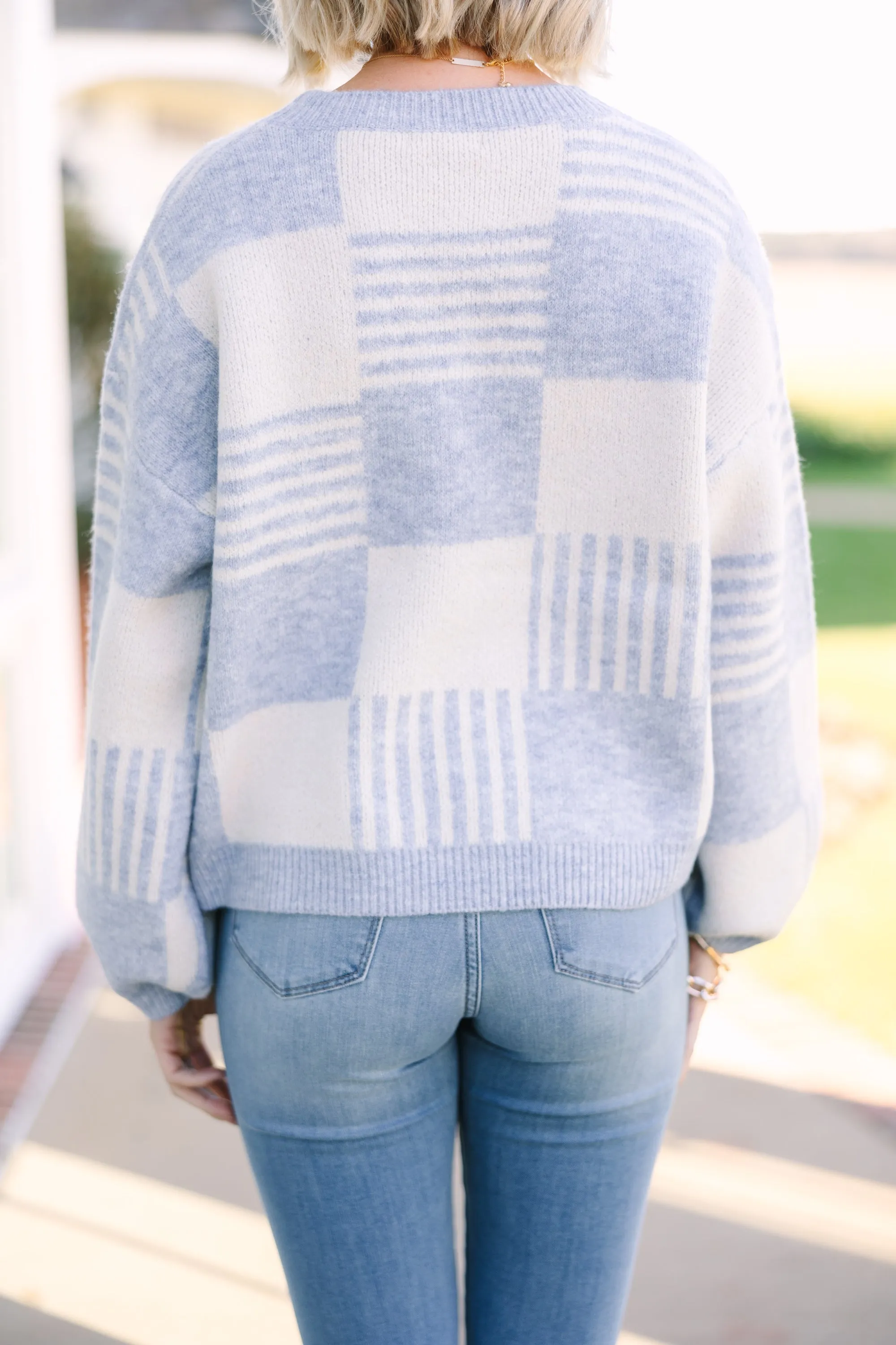 In This Moment Blue Colorblock Sweater