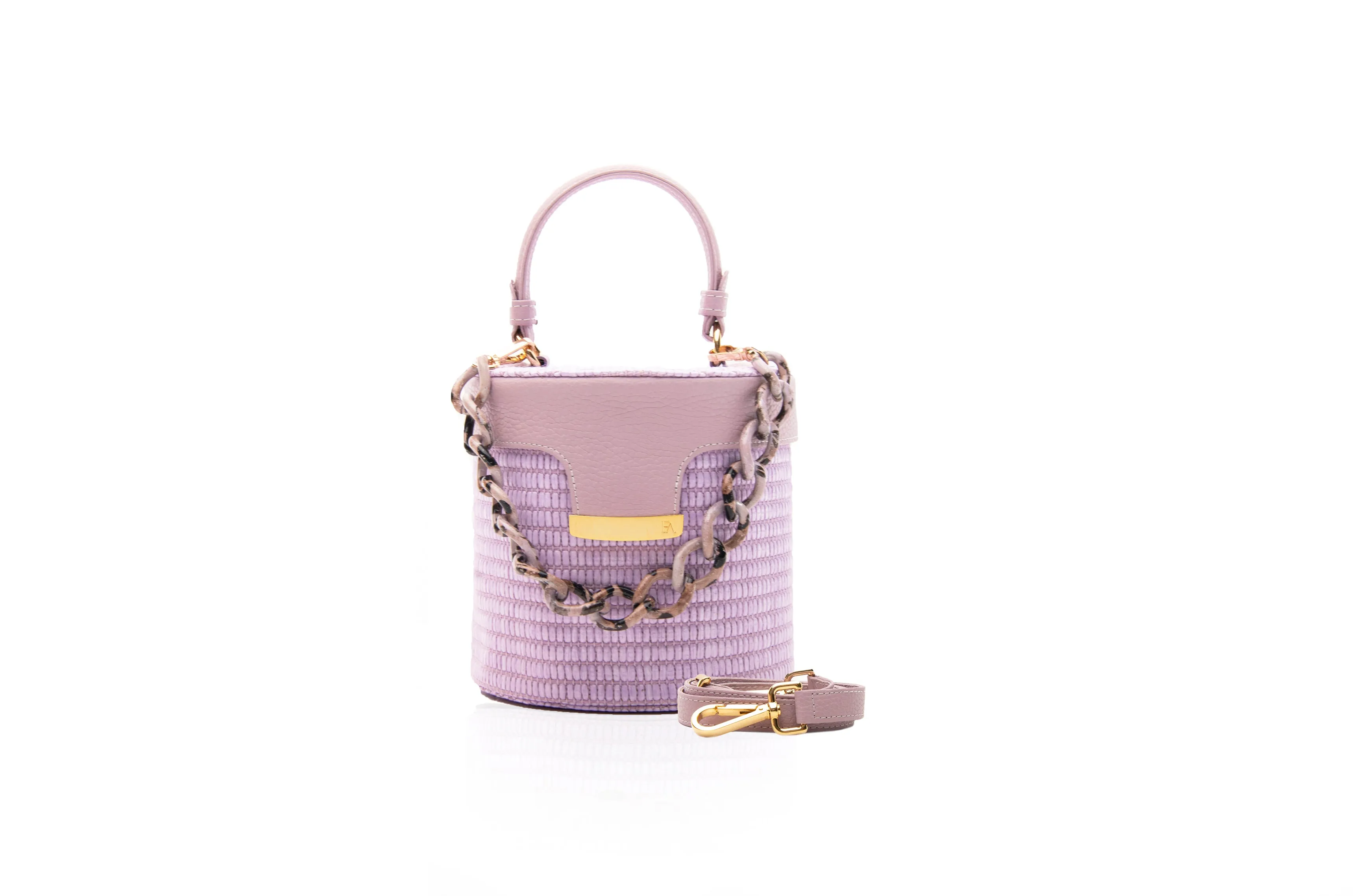 Light Purple Raffia Elena Vanity Bag