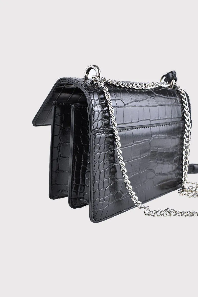 Lissy - Black Croc Silver