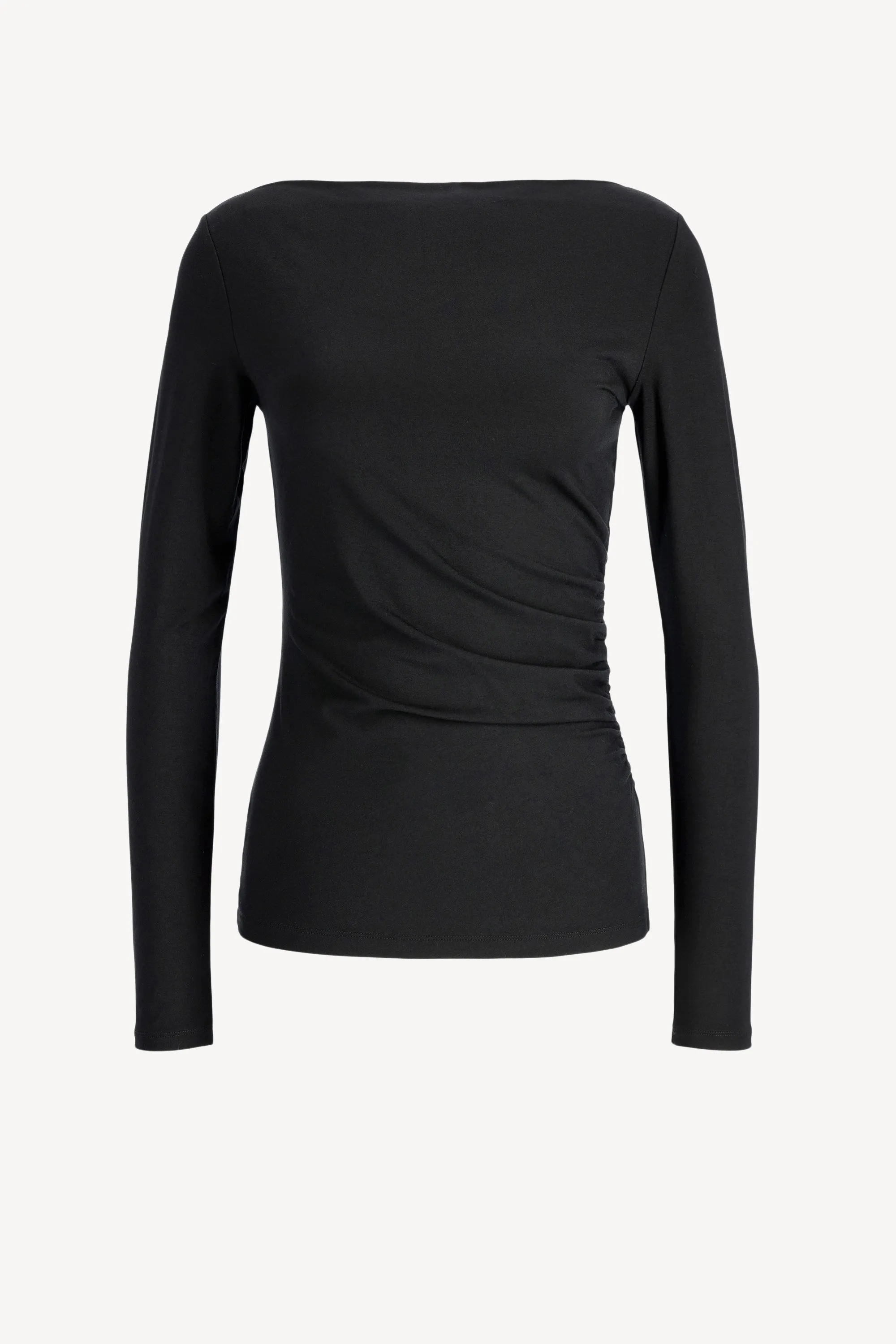 Longsleeve Slash Neck in Schwarz