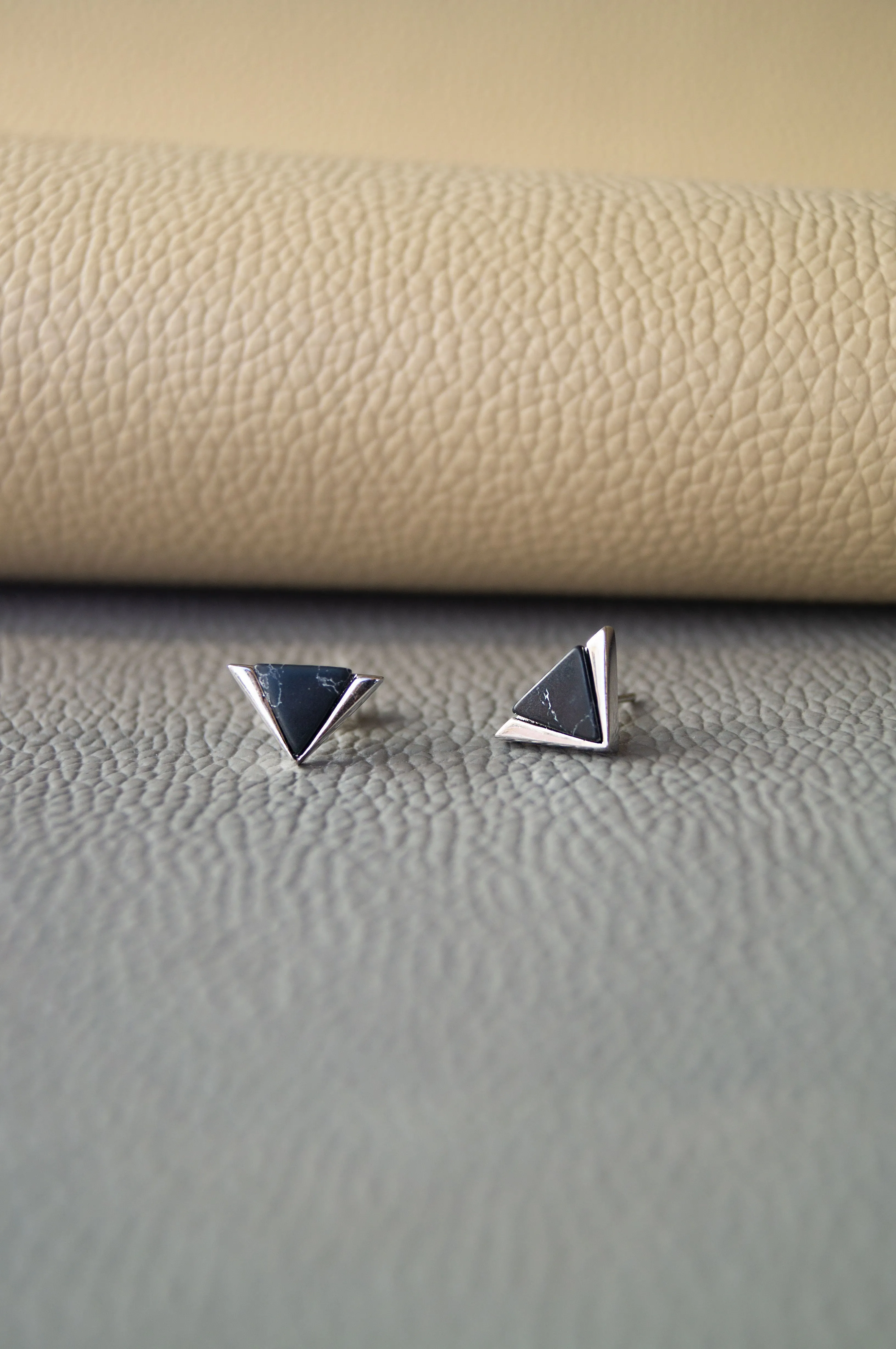 Minaret Triangle Sterling Silver Stud Earrings