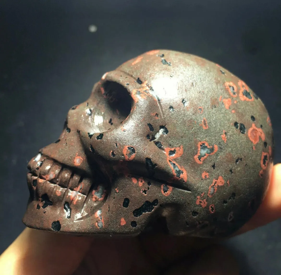 Natural Plum Jasper Skull