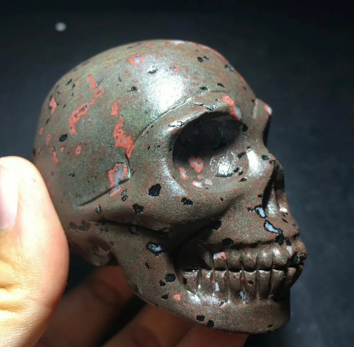 Natural Plum Jasper Skull