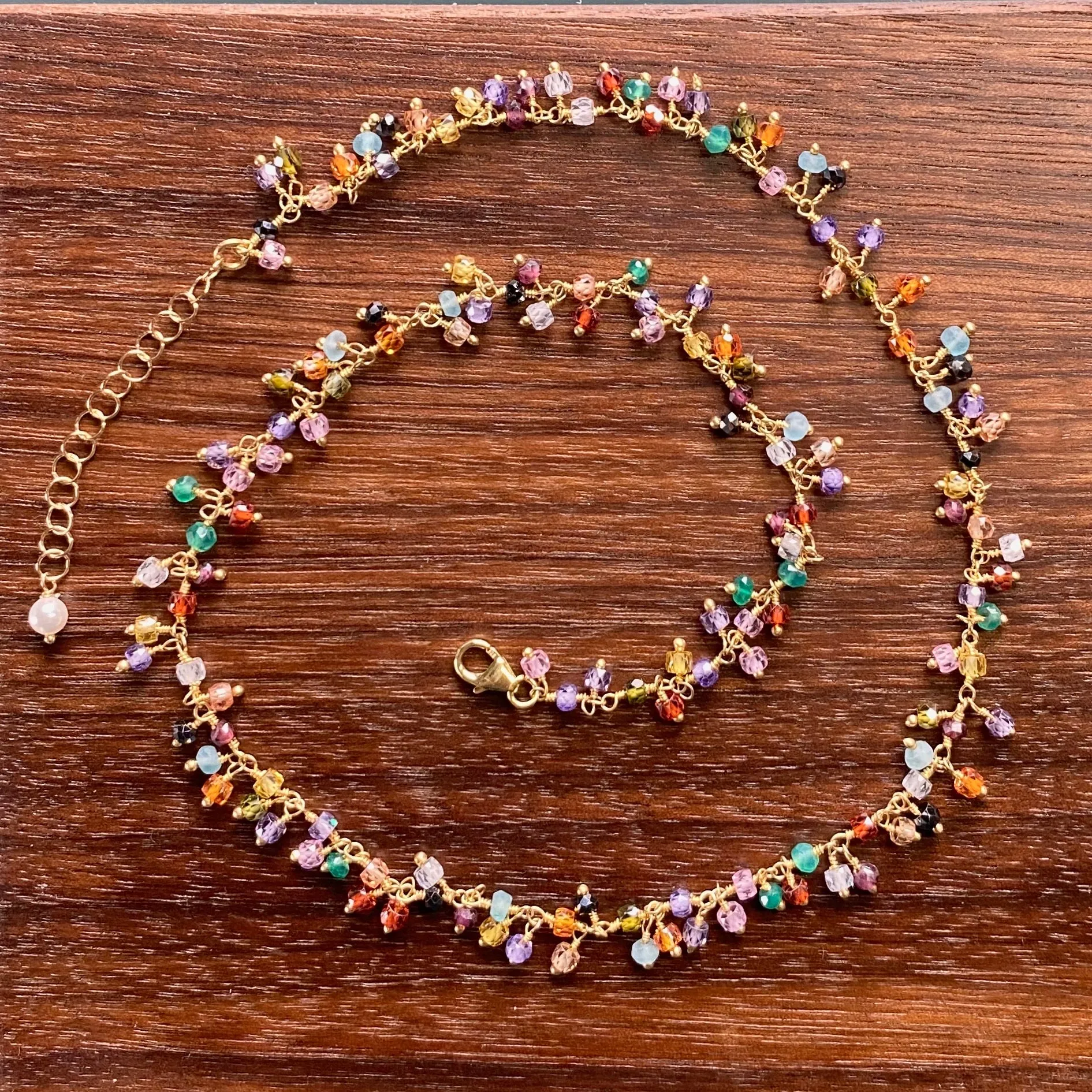 Natural Semi-Precious Gemstone Charm Necklace