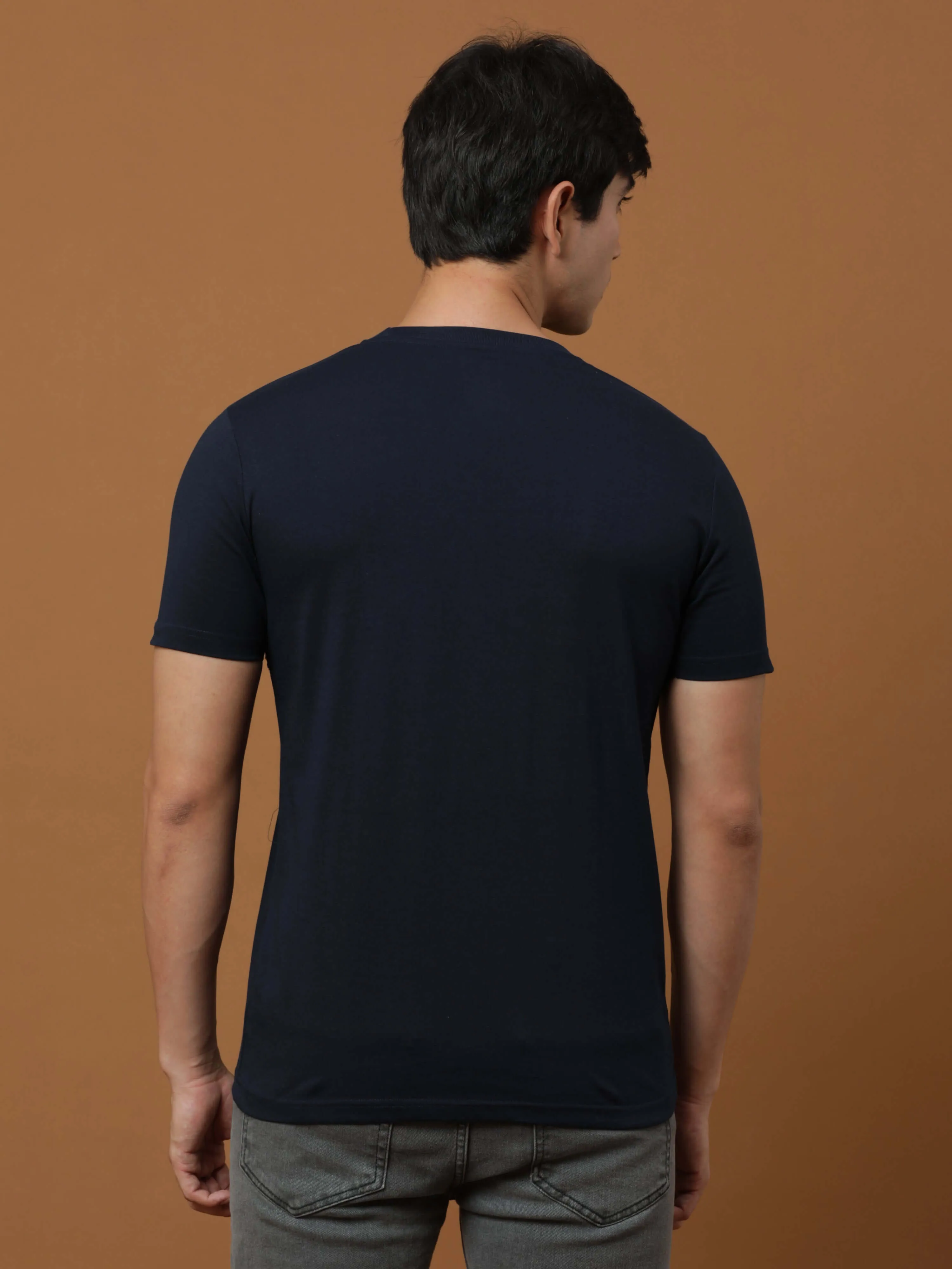 Navy Luminescent Printed T Shirt