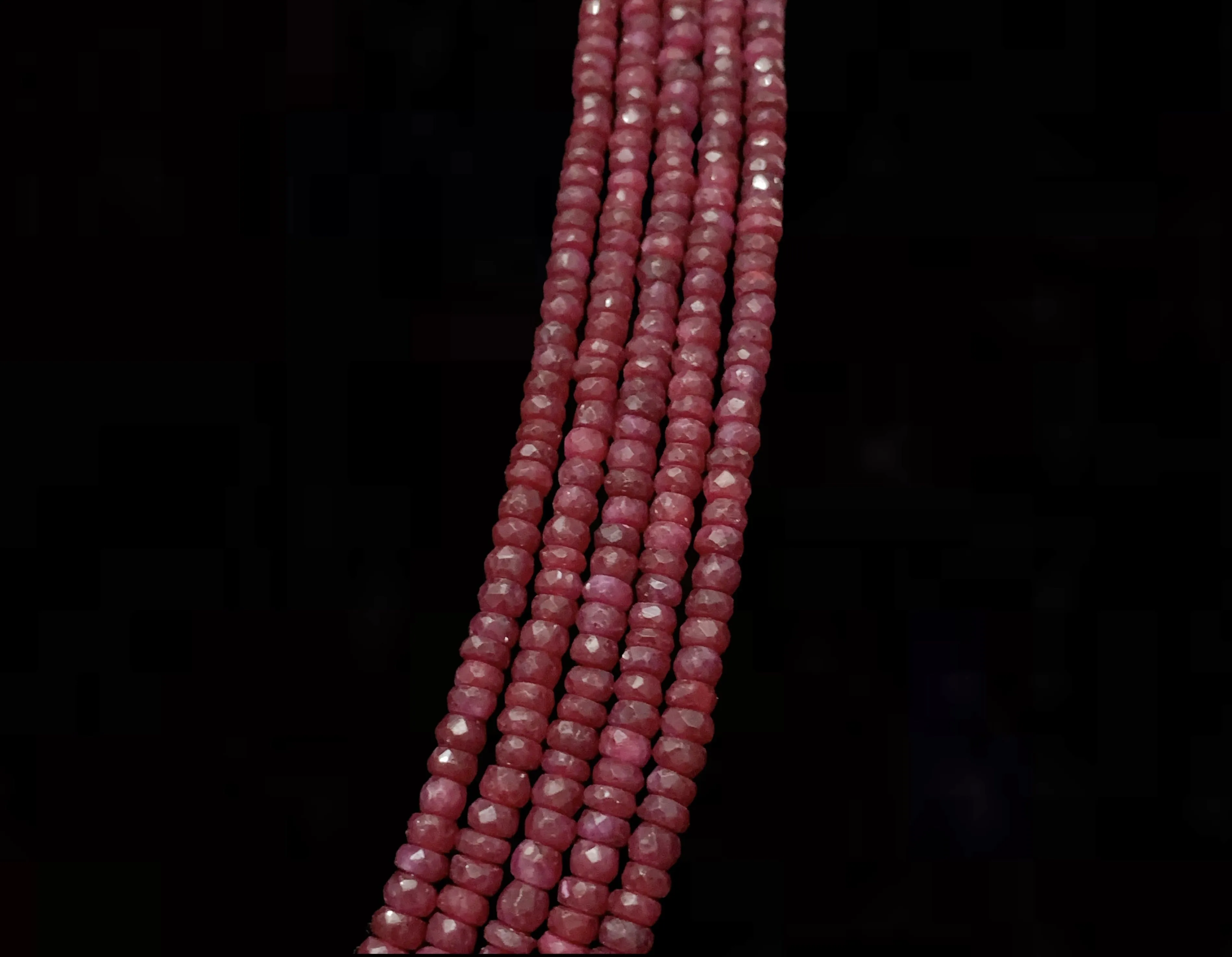 NS296 Natural ruby beads in 5layers ( READY TO SHIP )