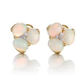 Opal Cabochon Cluster Earrings