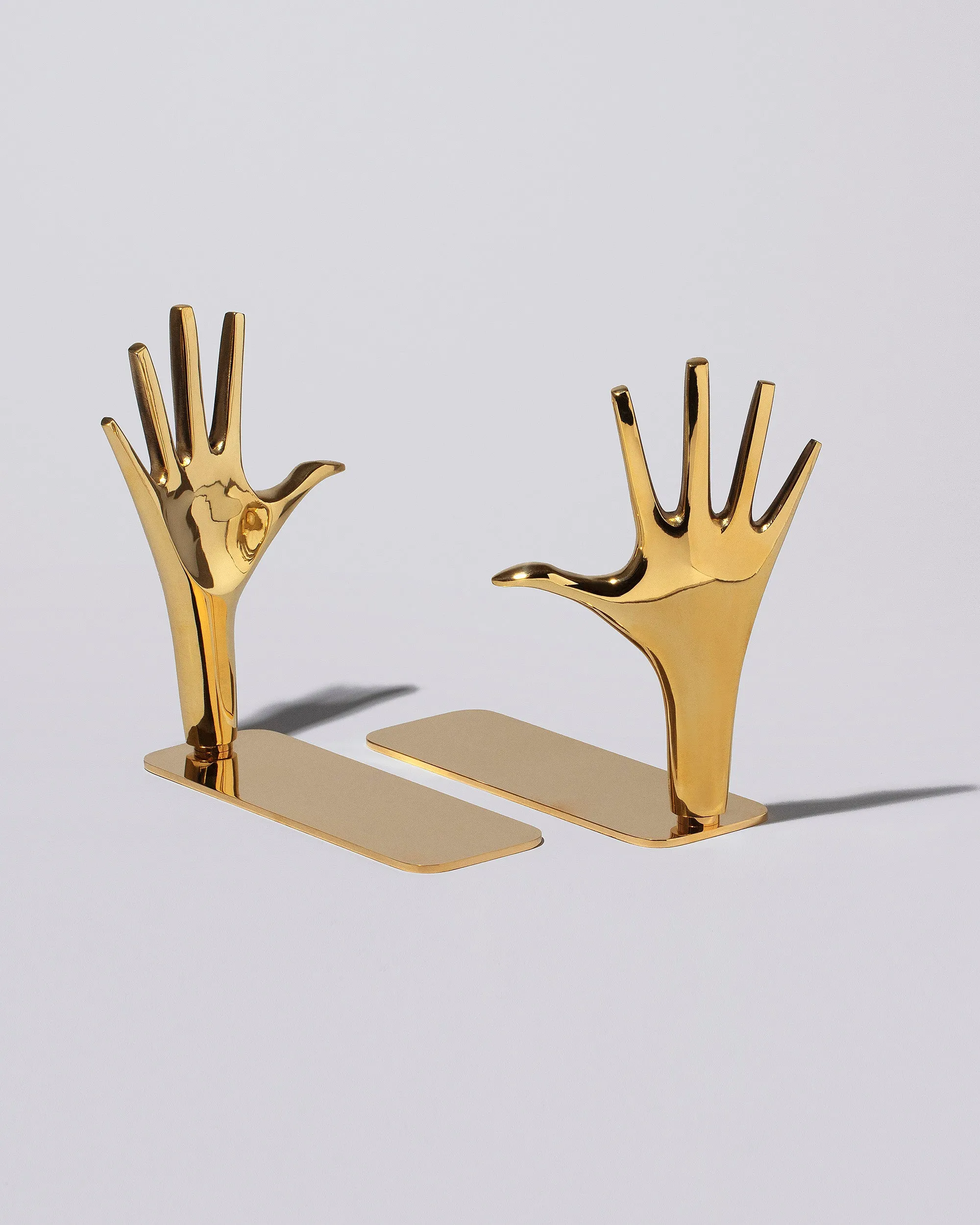 Pair of Jazz Hands Brass Bookends Set