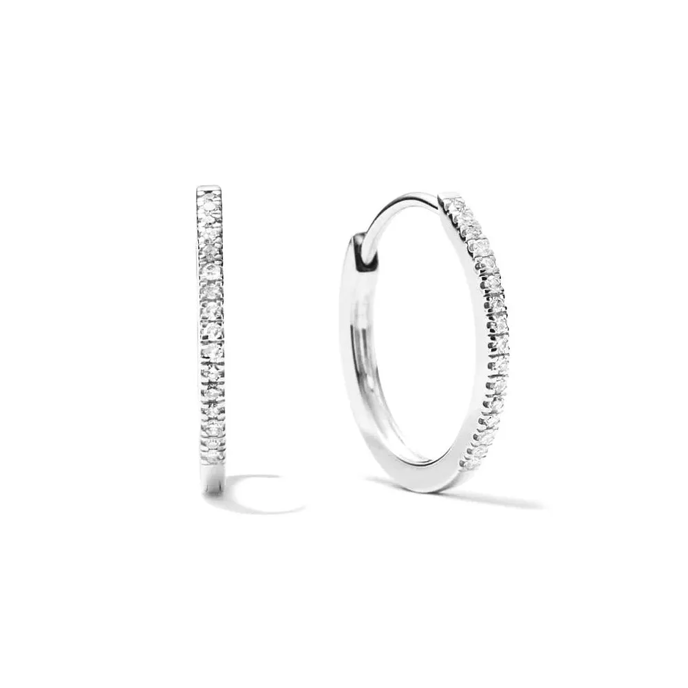 Pavé Lab Grown Diamond Small Hoop Earrings