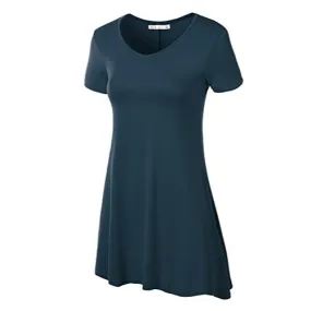 Short Sleeve Tunic Top DARK TEAL