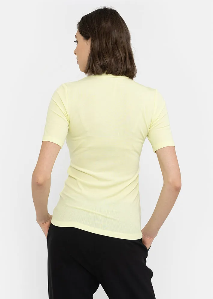 Soft Rebels Fenja T-neck T-shirt SR223-309 Pale Lime Yellow